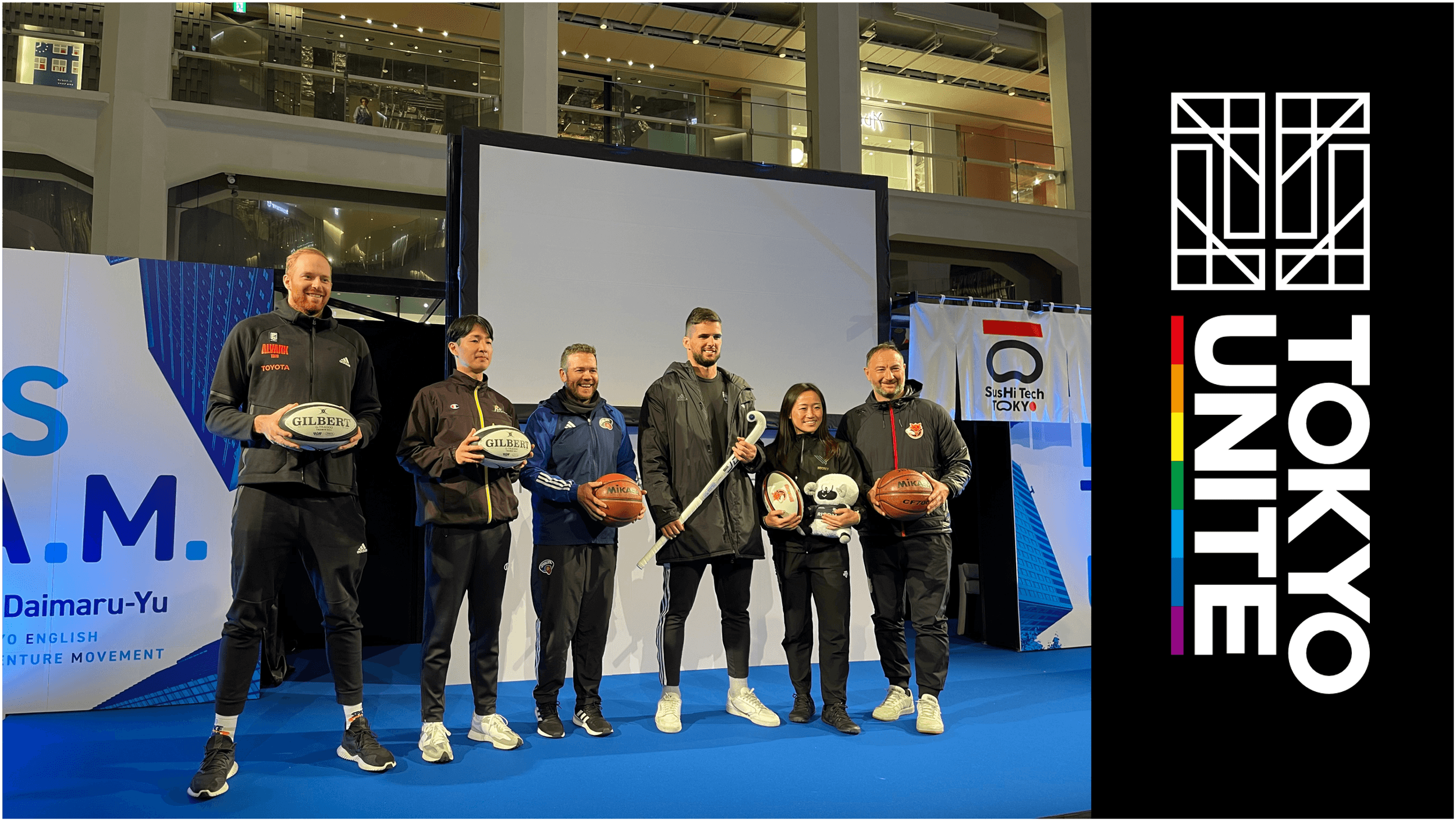 英語のコミュニケーションを広げるプロジェクト<br>「LET'S T.E.A.M. UP!@Daimaru-Yu」にTOKYO UNITEから選手らが参加